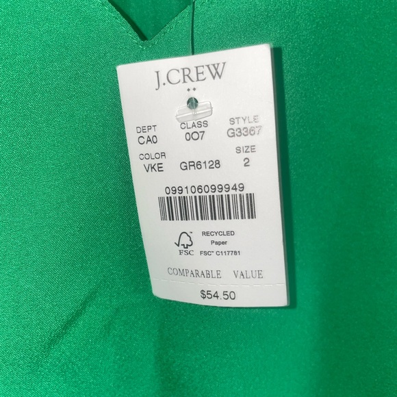 Sleeveless Bright Kelly Green/Emerald Green Scallop Detailed Top - SIZE 2 - Picture 2 of 2